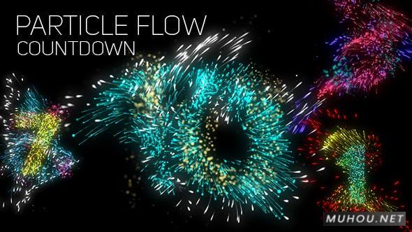 粒子流倒数倒计时数字礼花视频AE模板插图