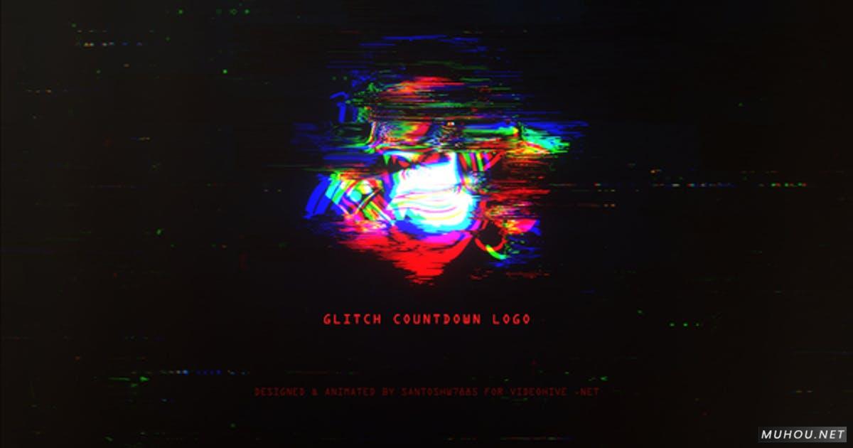 Glitch Countdown Logo快速抖动倒计时视频AE模板