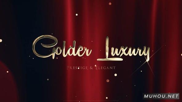金色奢华红地毯金色文字标题视频AE模板插图