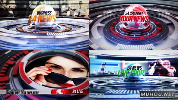 24世界新闻完整广播套餐视频AE模板插图