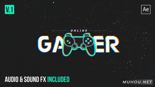 Gamer Glitch Logo Reveal宇宙星空快速数字倒数倒计时视频AE模板插图