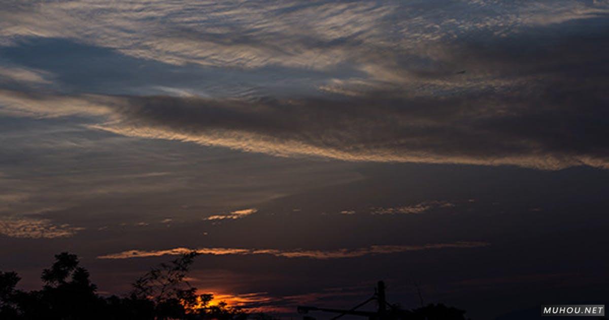 蓝天日出3k云层延时摄影视频素材