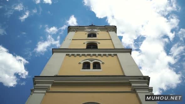 Church2教堂钟楼仰拍天空延时摄影视频素材插图