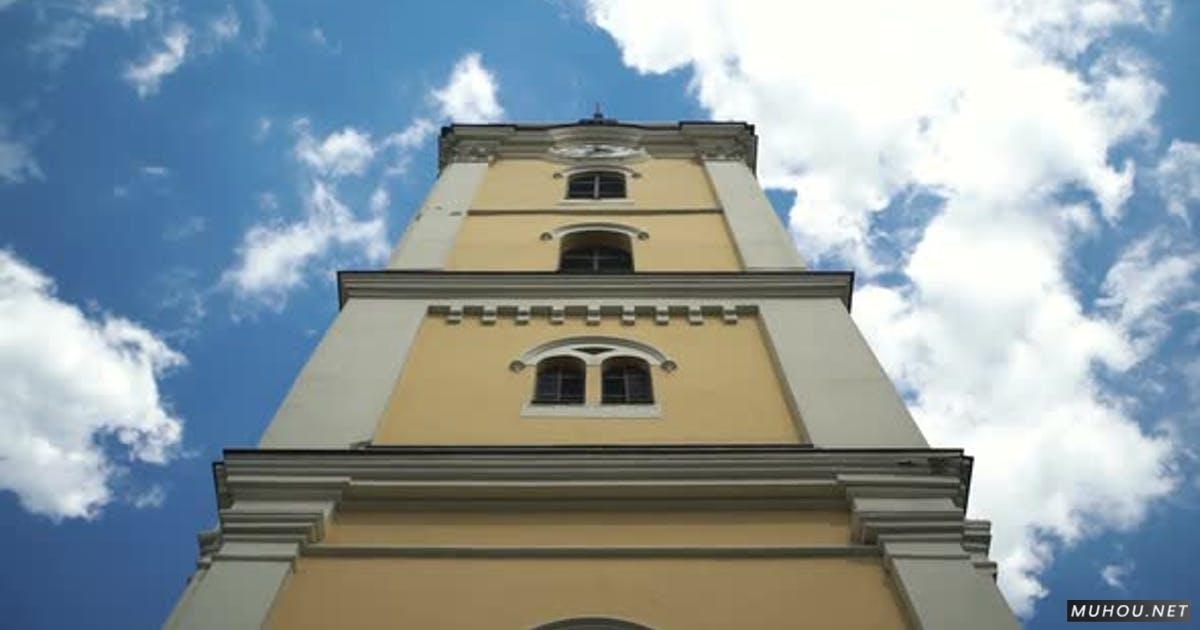 Church2教堂钟楼仰拍天空延时摄影视频素材