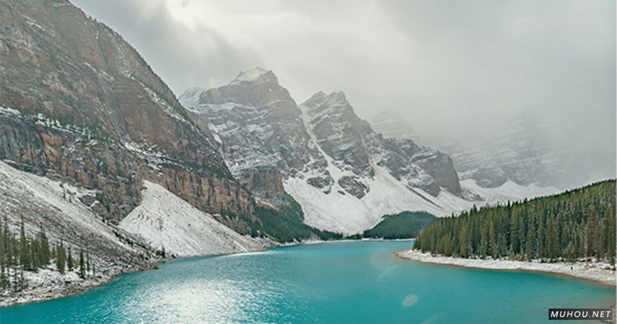 加拿大落基山脉The Day冰山河流延时摄影视频素材