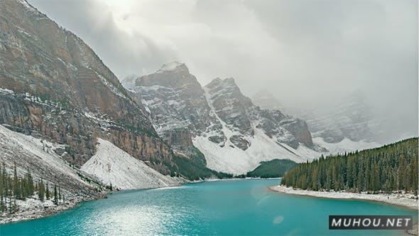 加拿大落基山脉The Day冰山河流延时摄影视频素材插图