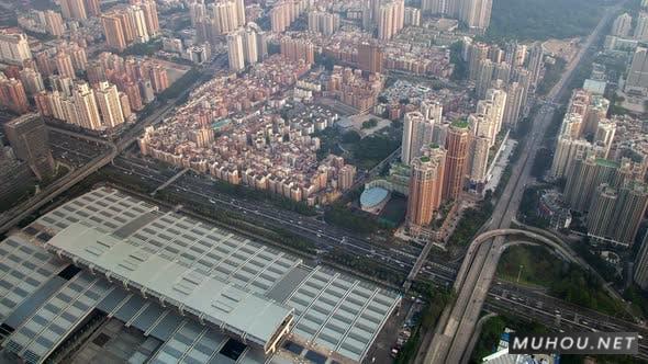 深圳中央商务区空中天际全景Timelapse Pan Up延时摄影视频素材插图