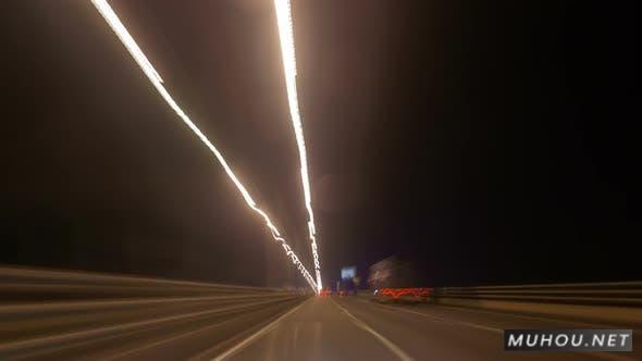 东海大桥道路夜景隧道交通汽车视角延时摄影视频素材插图