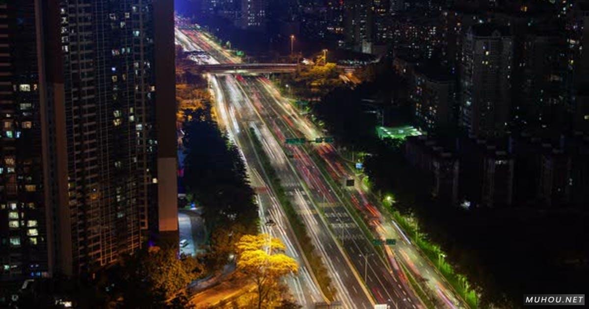 深圳城市城市景观航道交通全景Timelapse at Night Pan Up延时摄影视频素材