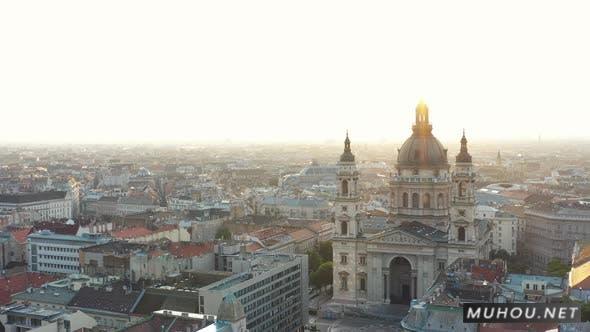 匈牙利首都日出城市航拍4k视频素材插图