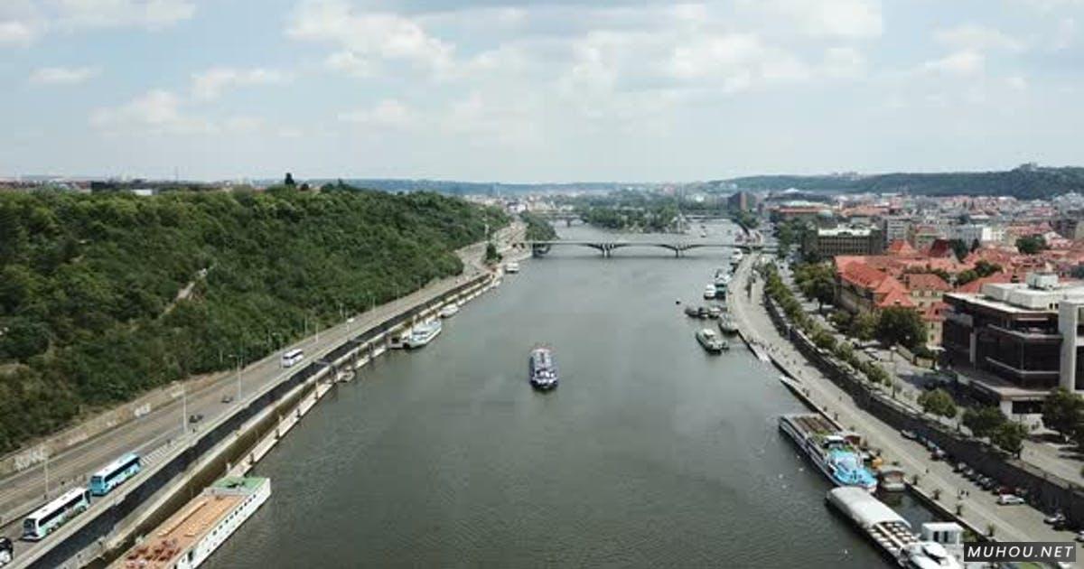 布拉格的河流运河4k视频素材
