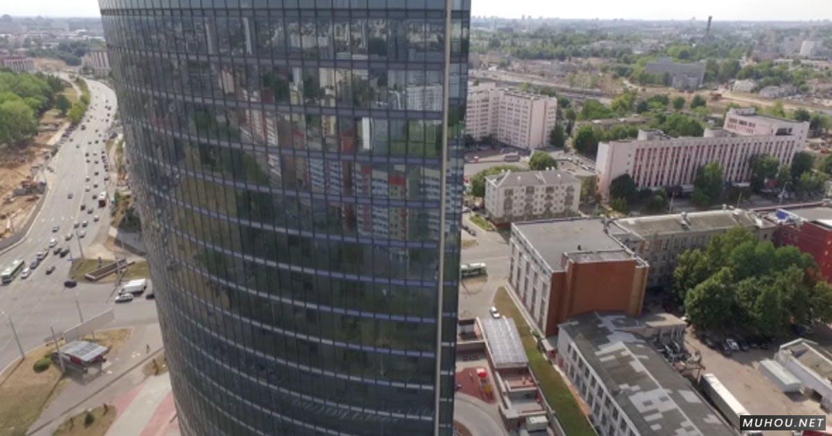 空中玻璃摩天大楼航拍视频素材