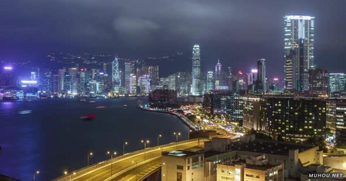 香港夜时光流逝夜景延时视频素材