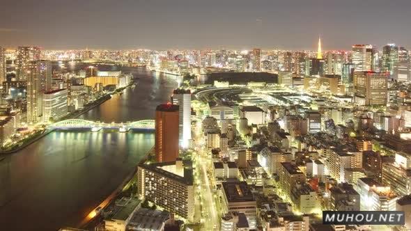 夜时光流逝东京日本Ctyscape视频素材插图