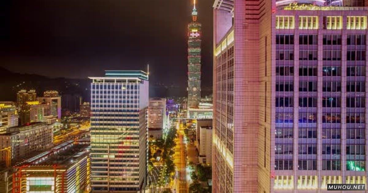台北台湾城市楼房4k延时摄影视频素材