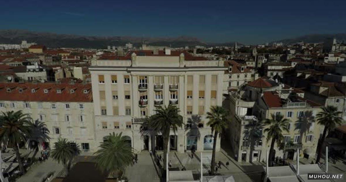 斯普利特航空公司 (Aerial of the Split Bank of Split)大楼4k视频素材