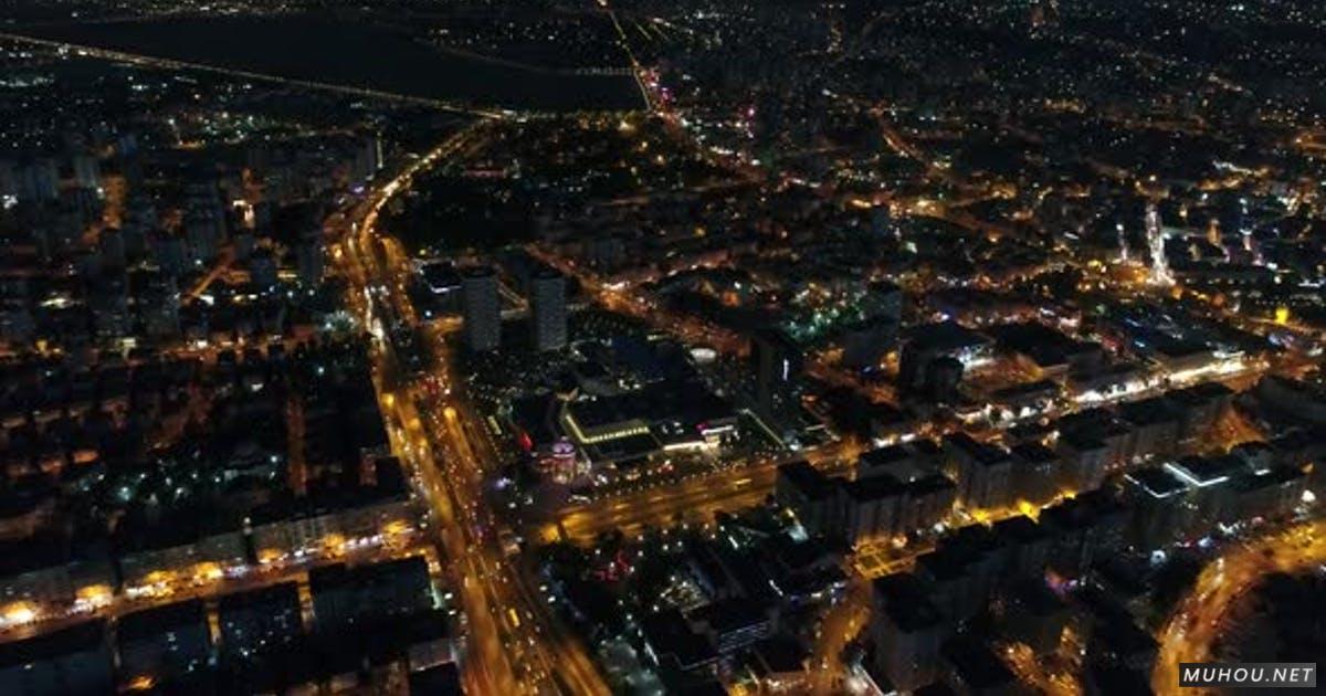 缩略图现代城市之夜璀璨夜晚灯光4k航拍视频素材