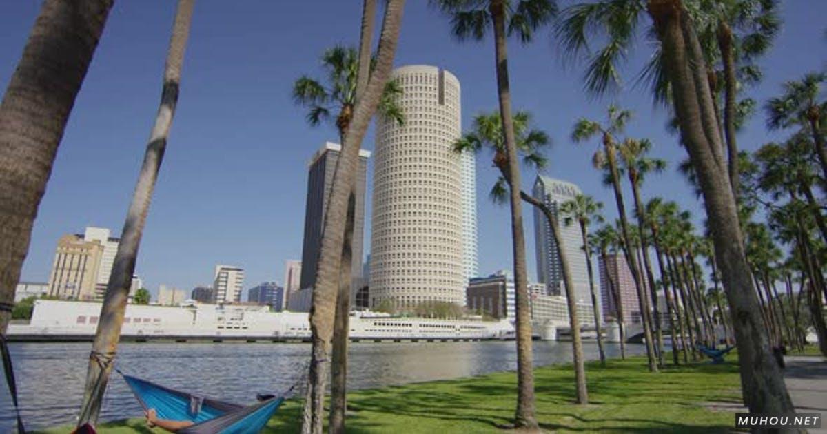 佛罗里达州过河的摩天大楼4k视频素材