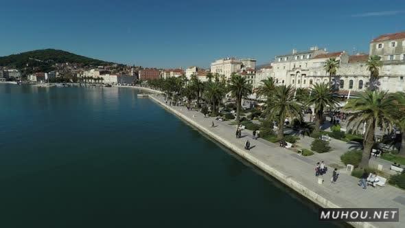 海和里瓦长廊海岸线4k航拍视频素材插图