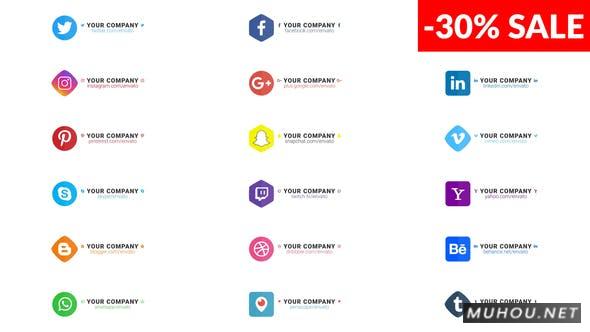 社交媒体包推特logo广告PR视频模板插图