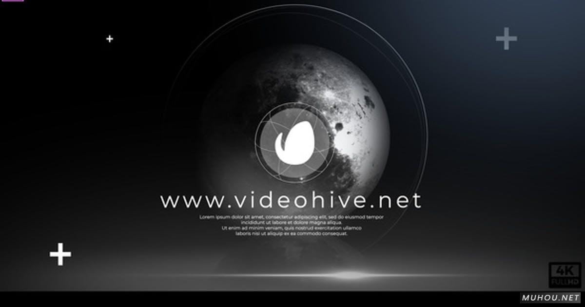 空间站logo宇宙月球标志动画PR视频模板