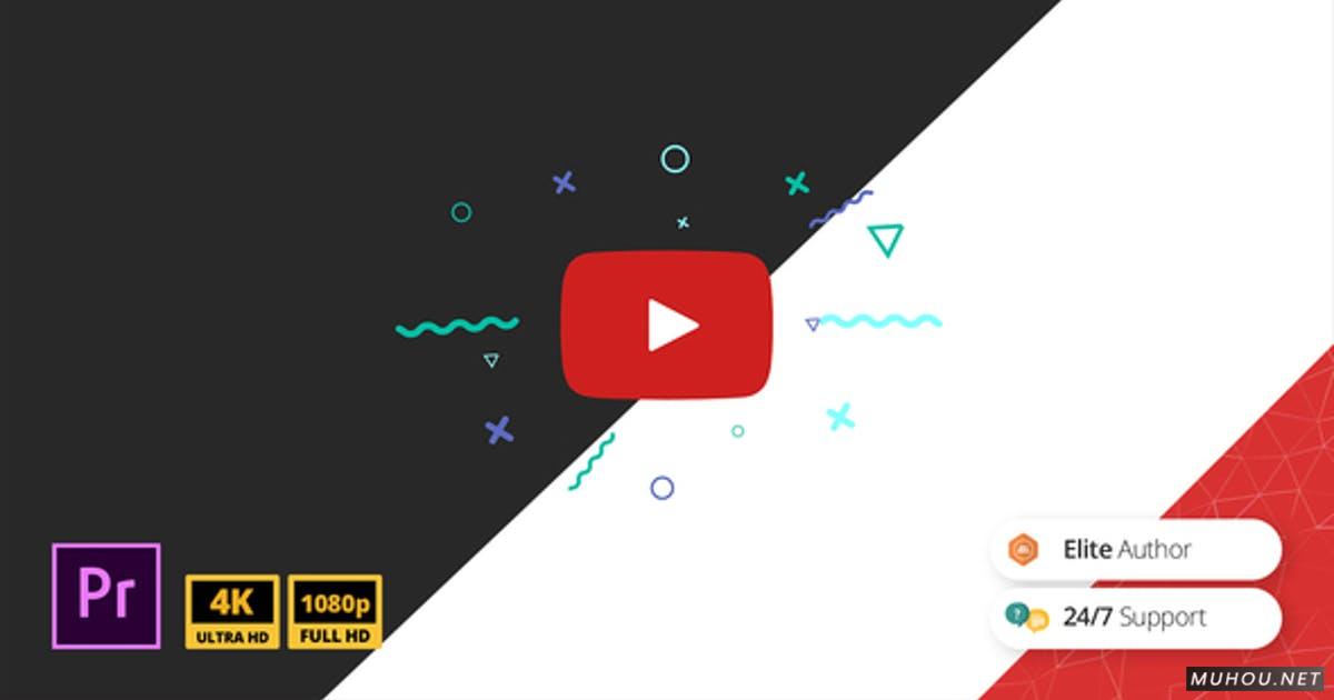 Youtube标志宣传片片头logo PR视频模板
