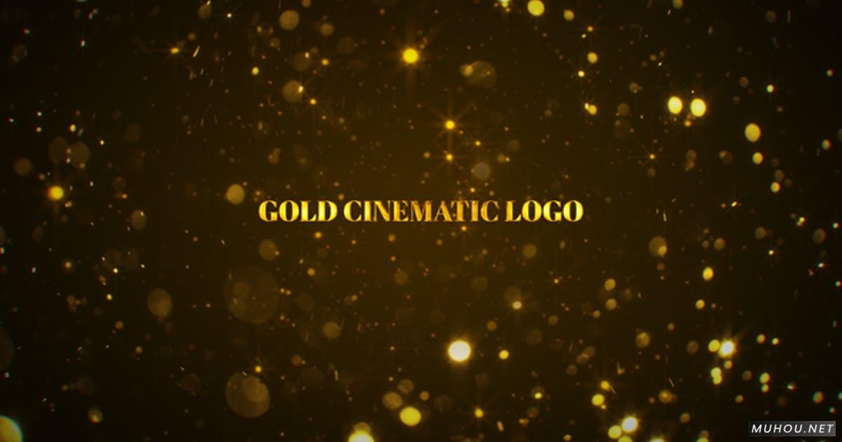 金色电影奢侈logo文字标志MogrtPR视频模板