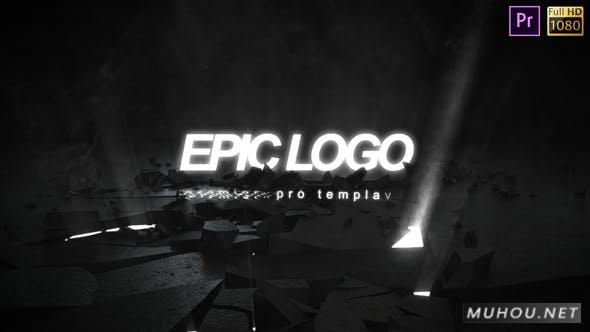 Epic Logo打破废墟光线冲击logo标志PR视频模板插图