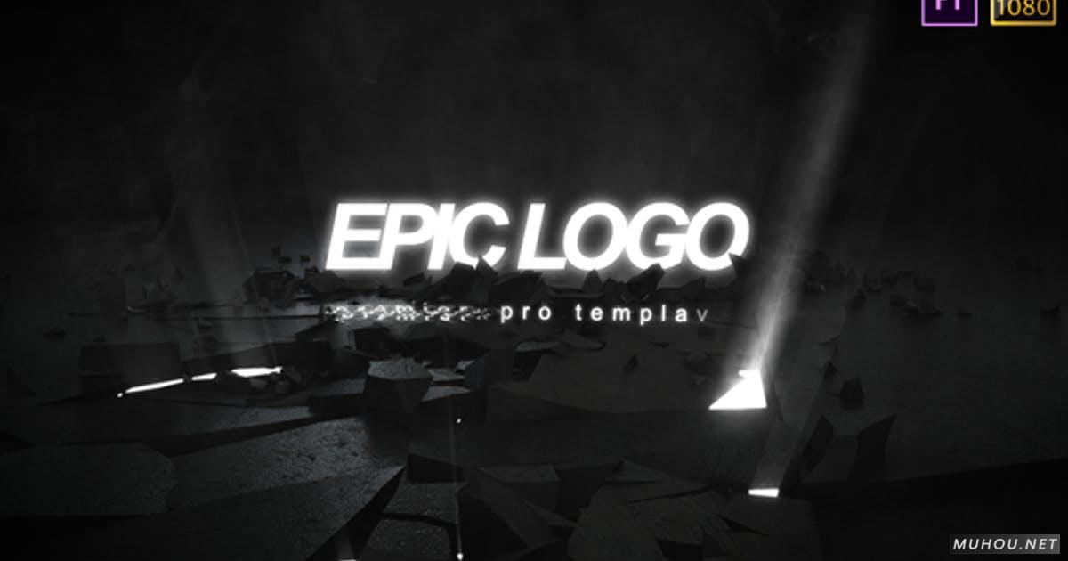 Epic Logo打破废墟光线冲击logo标志PR视频模板