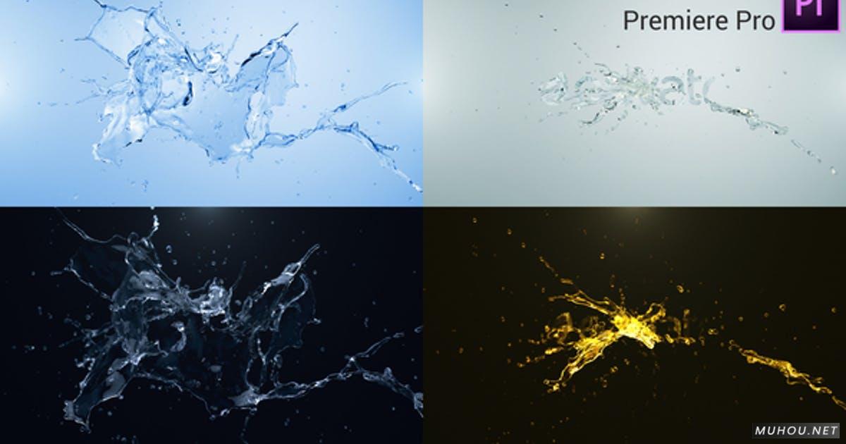 Splash Logo液体飞剑水花logo标志PR视频模板
