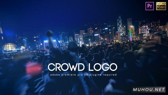 人群标志logo出现效果PR视频模板插图