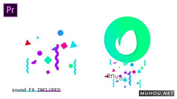彩色几何标志logo动画适用于Premiere Pro视频模板插图