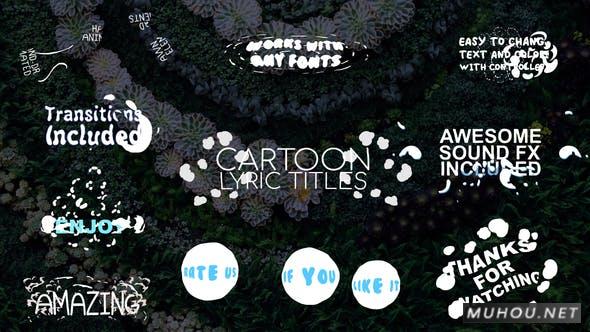 2D卡通歌词标题过渡文字动画 | Premiere Pro MOGRT PR视频模板插图