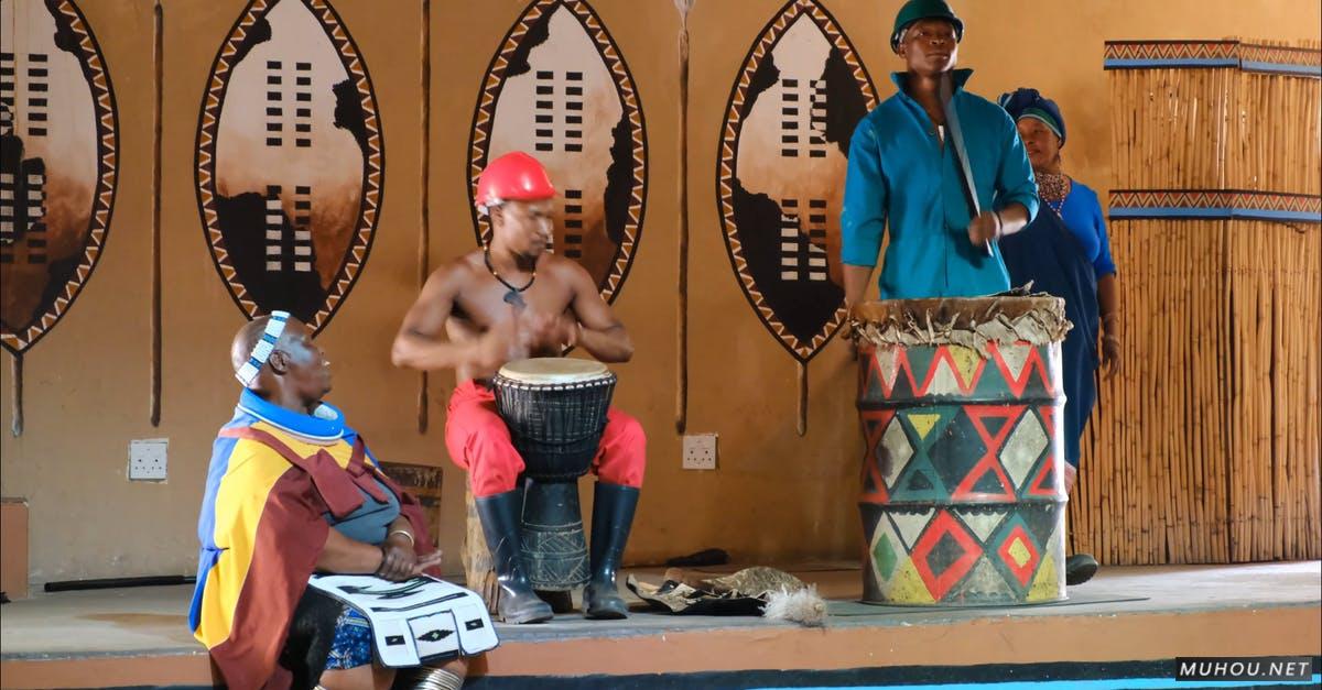 南非传统乐器打鼓演奏4k高清CC0视频素材插图