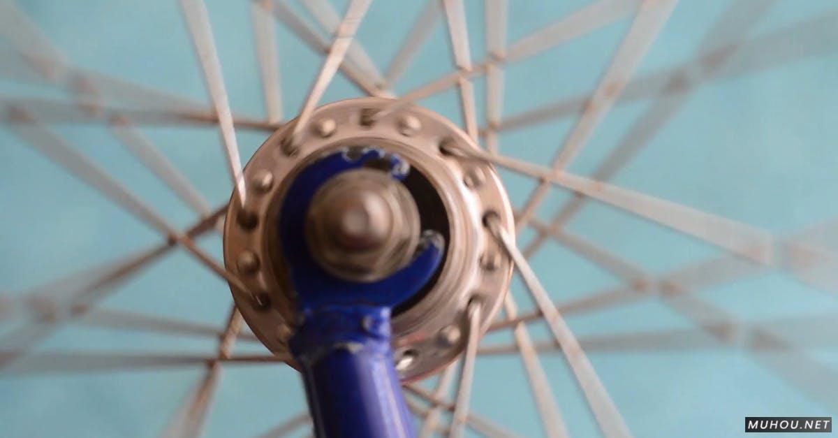 自行车的轮辐和轮毂的特写视图CC0免版权视频素材