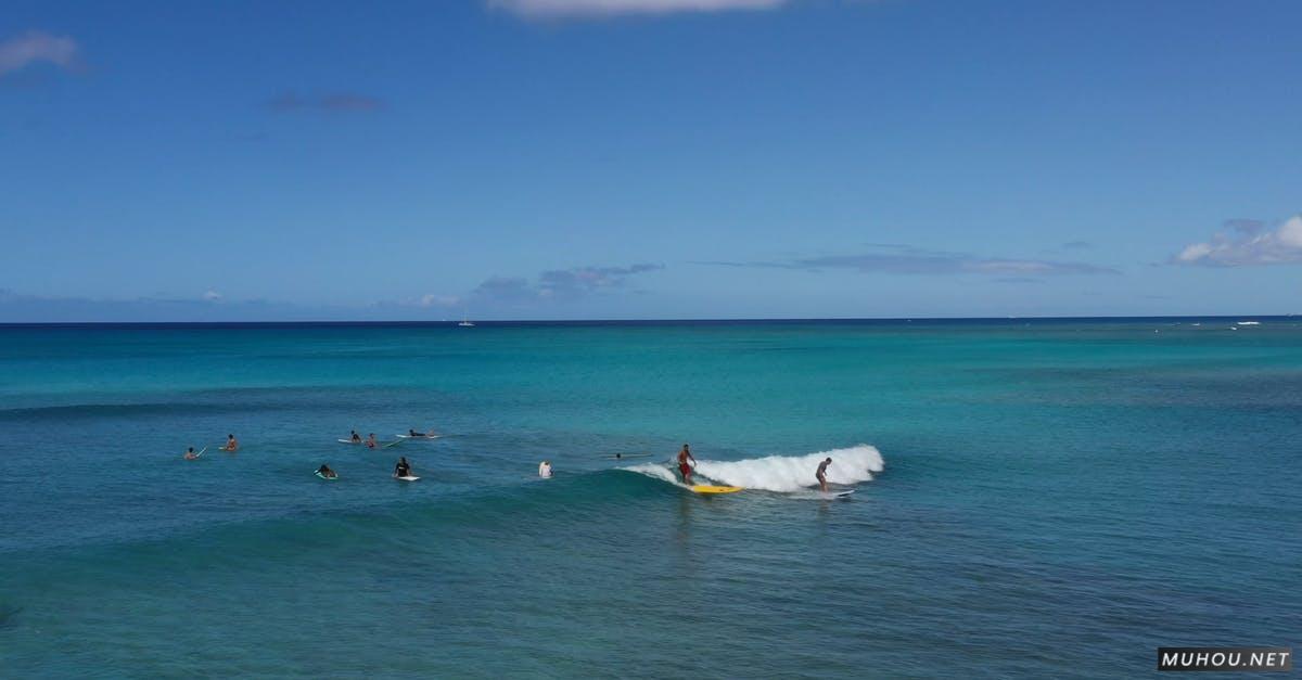 夏威夷水上冲浪无人机空拍的4K高清CC0视频素材