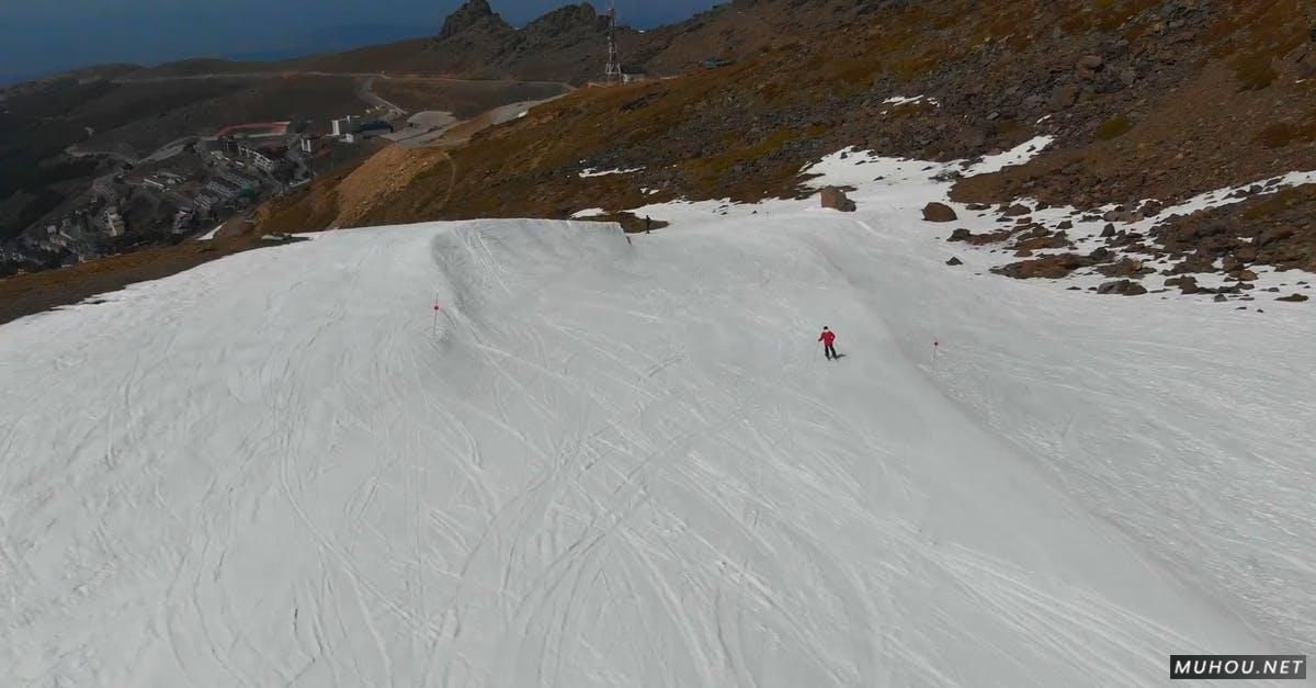 滑雪运动下坡冒险高清CC0视频素材