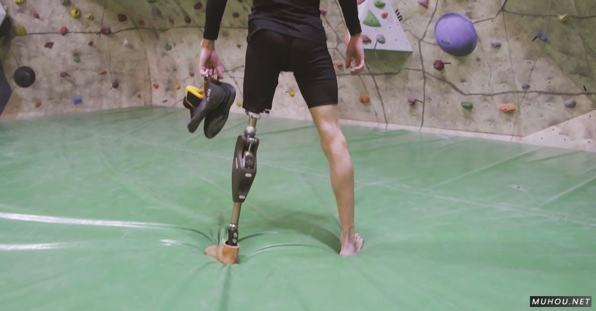 残疾人运动攀岩健身4k高清CC0视频素材
