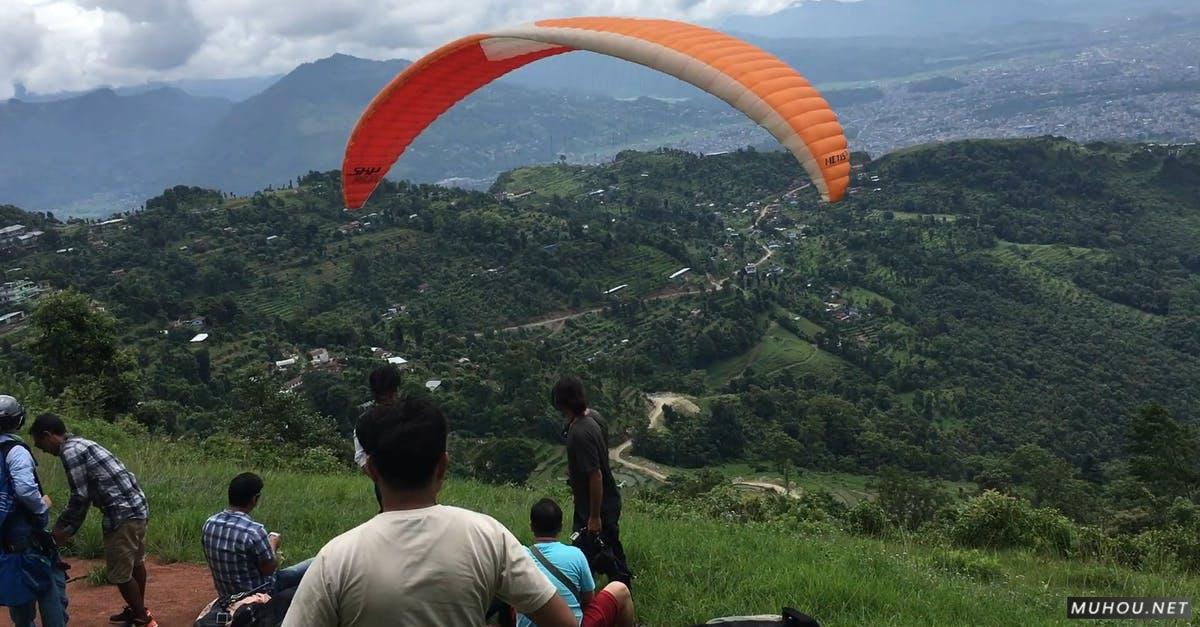 尼泊尔户外滑翔伞极限运动高清CC0视频素材