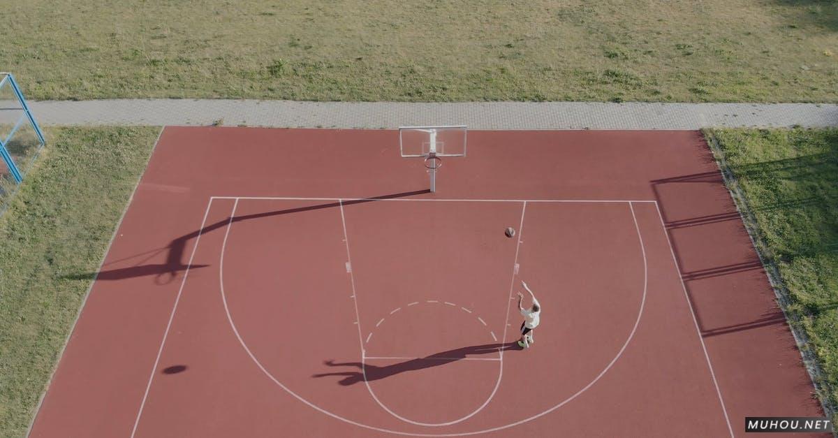 航拍篮球全景投球动作4k高清CC0视频素材插图