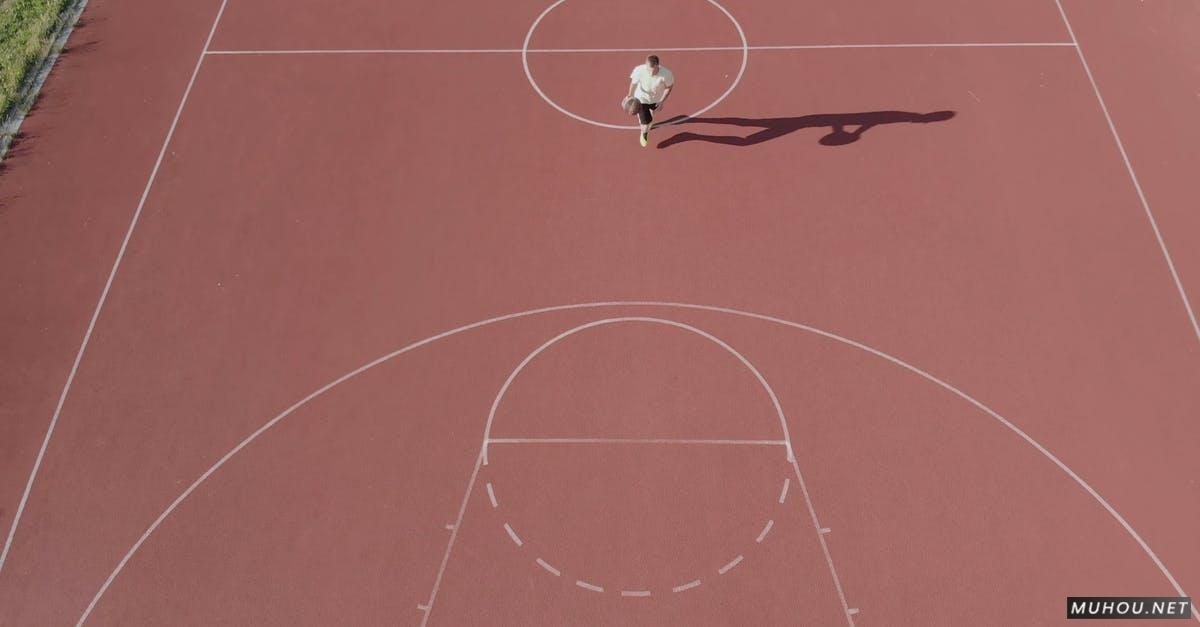 高空俯视拍摄篮球上篮体育4k高清CC0视频素材插图