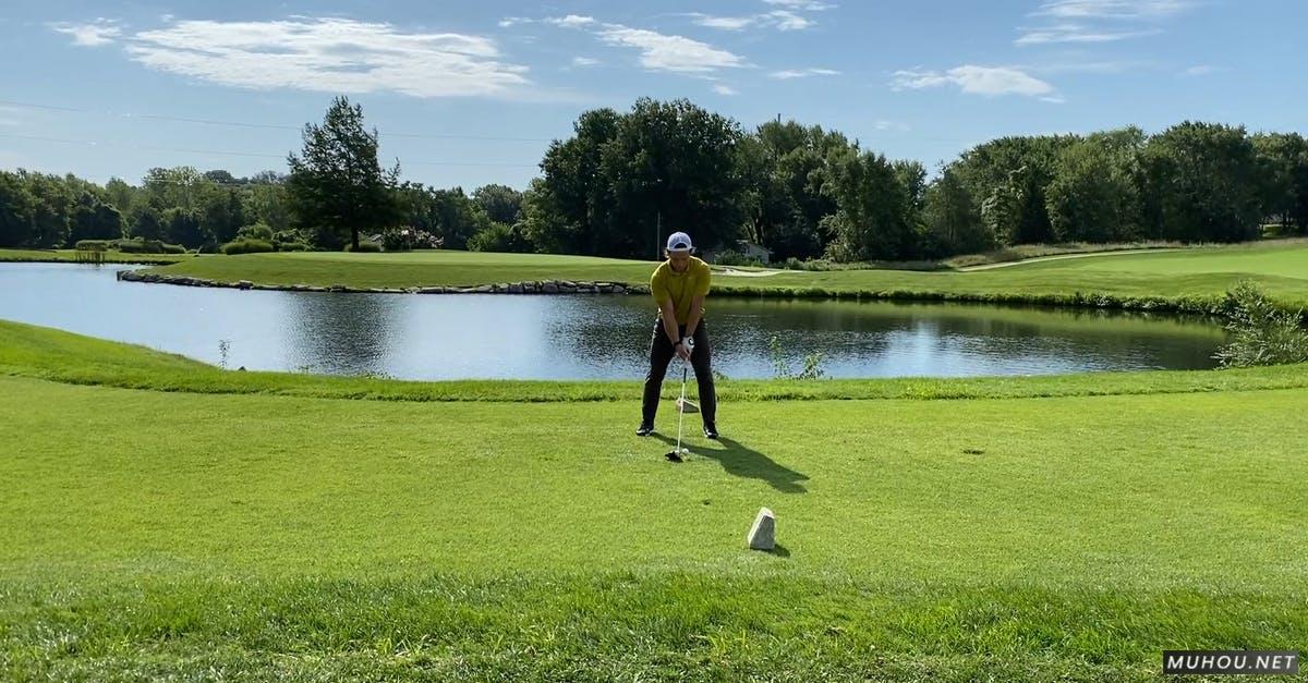 高尔夫球场的湖泊高清CC0视频素材插图