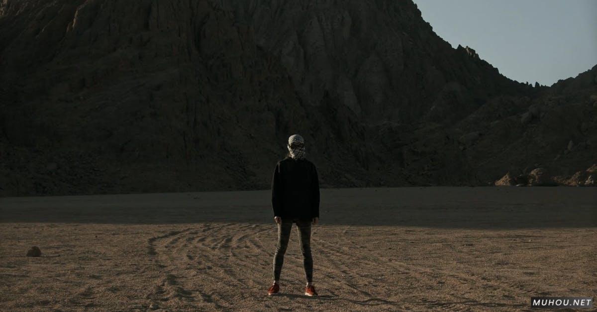 沙漠中的男人站立4k竖屏高清CC0视频素材插图