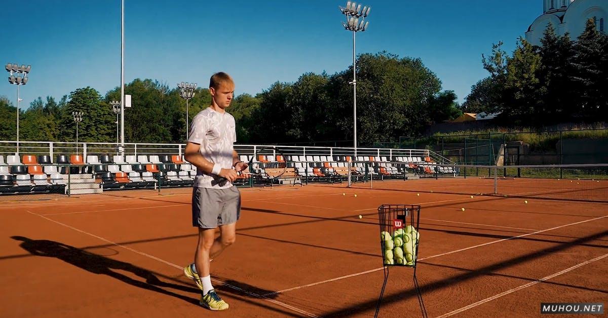 室外网球练习高清实拍CC0视频素材插图