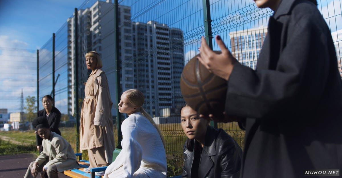 女权主义篮球场打球4k高清CC0视频素材