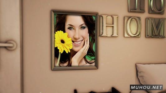 家中的照片墙三维婚礼AE视频模板插图