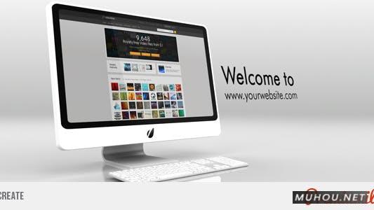 苹果电脑imac展示web网页动画AE视频模板插图