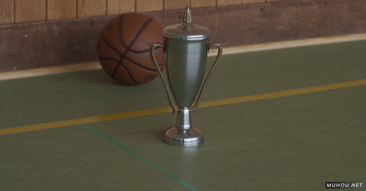 银色奖杯和篮球4k高清CC0视频素材插图