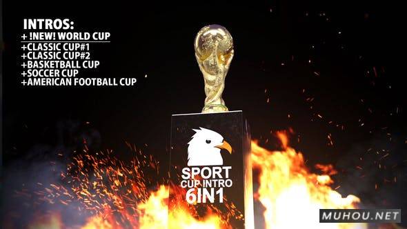 火焰中升起的运动奖杯介绍AE视频模板插图