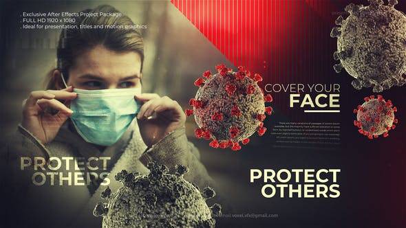 新型冠状病毒肺炎安全电影标题AE视频模板插图